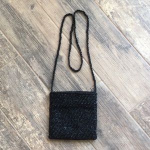 Beaded black shoulder cocktail purse-used twice